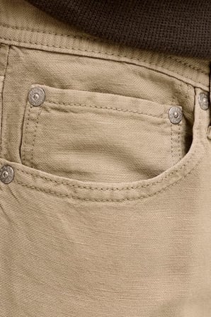 Jack & Jones Pants Studio Jpstchris Keten ve Pamuk Karışımlı Pantolon Erkek PANTOLON 12293296 BEJ