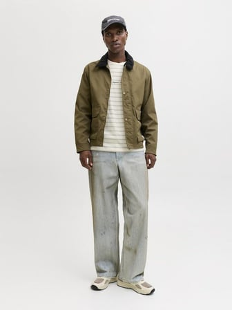 Jack Jones Norrebro Strıpe Çizgili Relax Fit Erkek Tişört 12291021