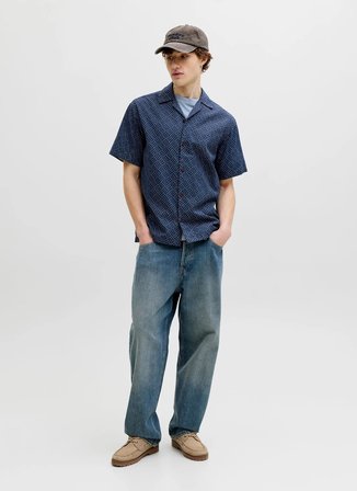 Jack & Jones Lacivert Erkek Regular Fit Gömlek 12291956 JPRBLUWINSON DOBBY SHIRT