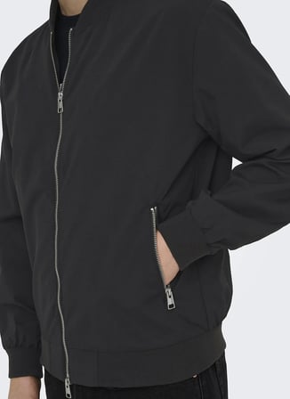 Only & Sons Siyah Erkek Ceket 22038507 ONSLANDO LIFE BOMBER OTW