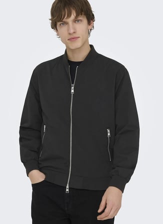 Only & Sons Siyah Erkek Ceket 22038507 ONSLANDO LIFE BOMBER OTW