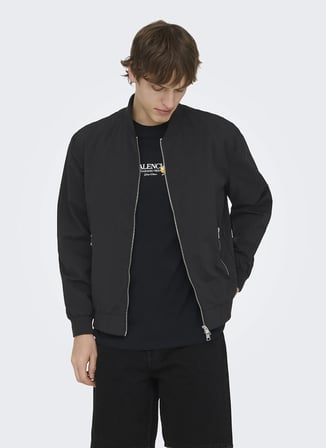 Only & Sons Siyah Erkek Ceket 22038507 ONSLANDO LIFE BOMBER OTW