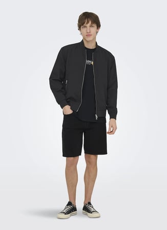 Only & Sons Siyah Erkek Ceket 22038507 ONSLANDO LIFE BOMBER OTW