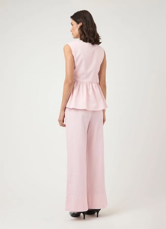 Yas Pembe Kadın Bluz YASTRIMA SL LINEN BLEND TOP