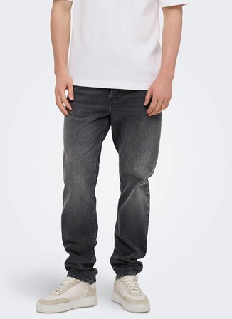 Only & Sons Siyah Erkek Dar Taşlamalı Denim Pantolon 22038626 ONSYOKE TAPERED BOXCRO DNM