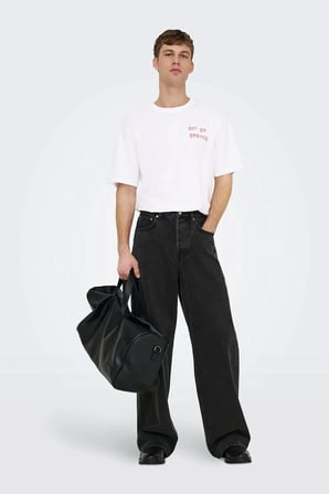 Only & Sons Onsaxel Passa RLX SS Tee Erkek Beyaz T-Shirt (22037714)