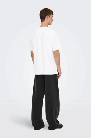 Only & Sons Onsaxel Passa RLX SS Tee Erkek Beyaz T-Shirt (22037714)