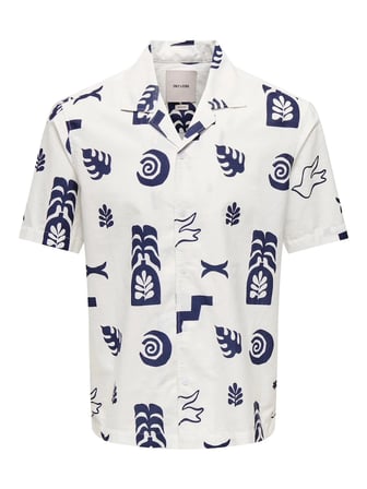 Only & Sons Onswhite Resort Reg SS Shirt Erkek Gömlek Beyaz (22037244)