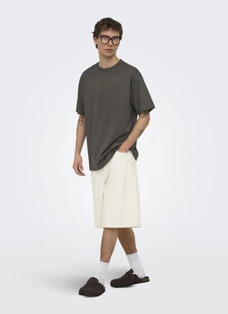 Only & Sons Kahve Erkek T-Shirt 22022532 ONSFRED LIFE SS TEE NOOS