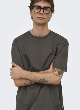 Only & Sons Kahve Erkek T-Shirt 22022532 ONSFRED LIFE SS TEE NOOS