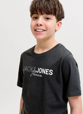 Jack & Jones Siyah Erkek Çocuk Baskılı T-Shirt 12298341