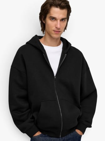 ONSCERES OVZ ZIP HOODIE SWEAT NOOS Erkek Siyah Sweatshirt - 5096084