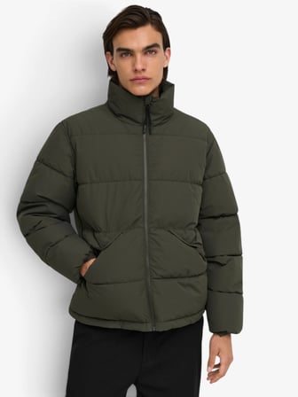 ONSPACK LIFE PUFFER JACKET OTW VD Erkek Gri Ceket - 22034718