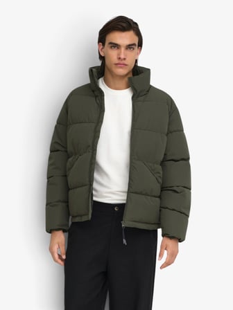 ONSPACK LIFE PUFFER JACKET OTW VD Erkek Gri Ceket - 22034718