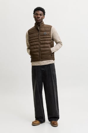 Jack & Jones JJEKINGSLEY Erkek Hafif Şişme Yelek Dik Yaka Günlük Rahat 