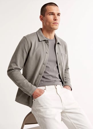 Jack & Jones Yeşil Erkek Rahat Gömlek 12299043 JJAXEL TWILL SWEAT OVERSHI