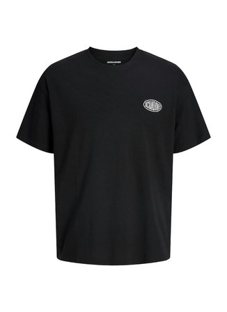 Jack & Jones Siyah Erkek Regular Fit Logo Baskılı T-Shirt 12298480 JJLEGACY TEE SS CREW NECK