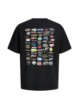 Jack & Jones Siyah Erkek Regular Fit Logo Baskılı T-Shirt 12298480 JJLEGACY TEE SS CREW NECK