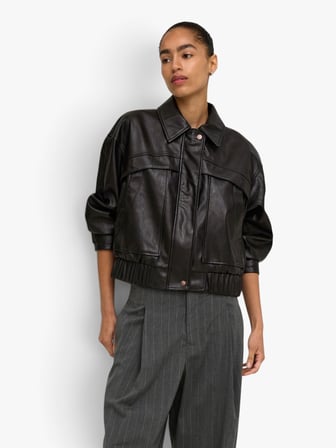 ONLMELLE FAUX LEATHER JACKET OTW Kadın Kahverengi Ceket - 5041089