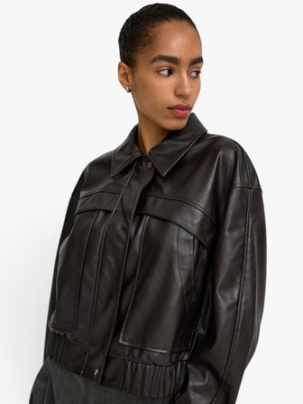 ONLMELLE FAUX LEATHER JACKET OTW Kadın Kahverengi Ceket - 5041089