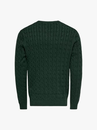 ONSLOUI REG 12 CABEL CREW KNIT NOOS Erkek Yeşil Kazak - OS22033762