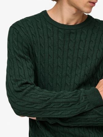 ONSLOUI REG 12 CABEL CREW KNIT NOOS Erkek Yeşil Kazak - OS22033762
