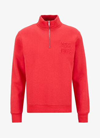 Jack & Jones Dik Yaka Kırmızı Erkek Sweatshırt 12299799 JORNEWOVE SWEAT SMU