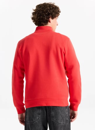 Jack & Jones Dik Yaka Kırmızı Erkek Sweatshırt 12299799 JORNEWOVE SWEAT SMU