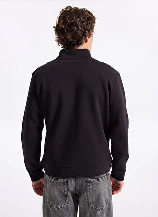 Jack & Jones Dik Yaka Siyah Erkek Sweatshırt 12299799 JORNEWOVE SWEAT SMU
