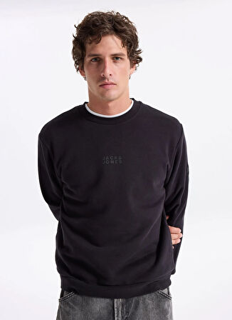 Jack & Jones Bisiklet Yaka Siyah Erkek Sweatshırt JORNEWPOINT SWEAT CREW NECK BAW25