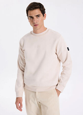 Jack & Jones Bisiklet Yaka Krem Erkek Sweatshırt JORNEWPOINT SWEAT CREW NECK BAW25