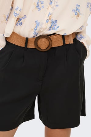 Only Onlibiza Modal Kumaş Yüksek Bel Kemerli Short Bayan SHORT 15370298 SİYAH