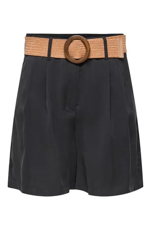 Only Onlibiza Modal Kumaş Yüksek Bel Kemerli Short Bayan SHORT 15370298 SİYAH