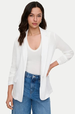 Only Onlita Regular Fit Kruvaze Yaka Blazer Ceket Bayan CEKET 15370275 BEYAZ