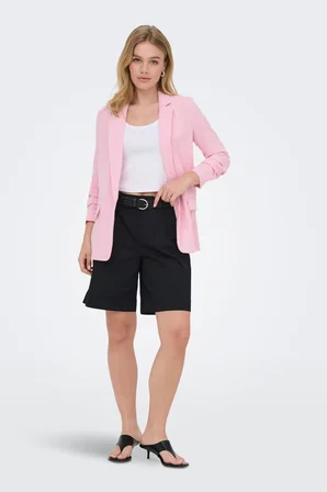 Only Onlita Regular Fit Kruvaze Yaka Blazer Ceket Bayan CEKET 15370275 PEMBE