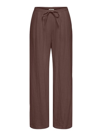 ONLITA MW LINEN LOOK WIDE PANT TLR Kadın Kahverengi Pantolon - 15370273