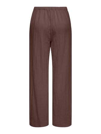 ONLITA MW LINEN LOOK WIDE PANT TLR Kadın Kahverengi Pantolon - 15370273