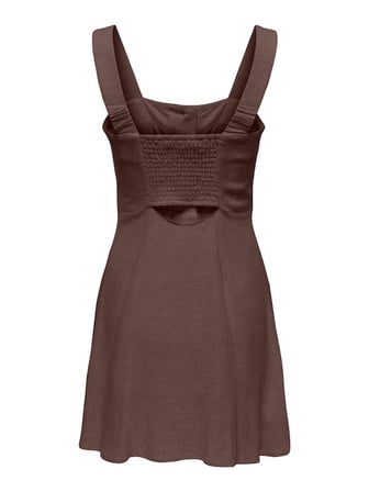 ONLSIESTA LINEN BL SHORT STRAP DRESS PNT Kadın Kahverengi Elbise - 15370390