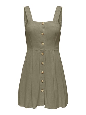 ONLSIESTA LINEN BL SHORT STRAP DRESS PNT Kadın Yeşil Elbise - 15370390