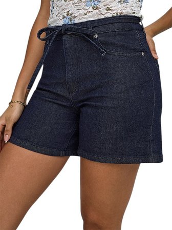 ONLGIANNA MW BELTED SHORTS AZG DNM NOOS Kadın Mavi Şort - 15340706