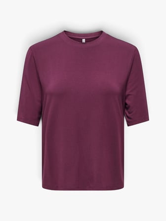 ONLBAMBOO S/S O-NECK TOP CC JRS Kadın Mor  - 15377110