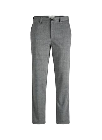 Jack & Jones Gri Erkek Prince de Galles Chino Pantolon 12298647 JPSTOLLIE DEVON CHINO NOOS