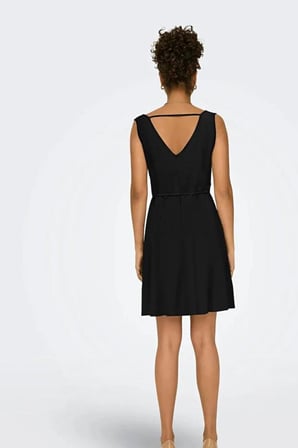 Only OnlNova Life Vis Sara String Dress WVN Kadın Elbise Siyah (15323197)
