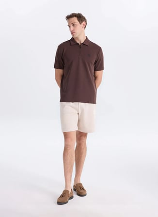 Jack & Jones Bej Erkek Fit Logo Baskılı Sweat Şort 12300731 JPSTKARLNEWPLUSHSWEATSHORT