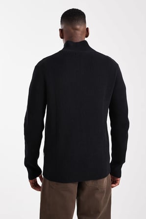 Jack & Jones Premium Regular Fit Yarım Femruarlı Dik Yaka Kazak Erkek KAZAK 12301708 SİYAH