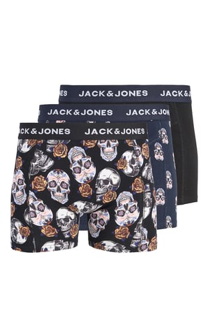 Jack & Jones Erkek Jacraul 3'lü Boxer 12301210 Siyah
