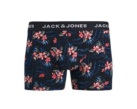 Jack Jones JACLAMINE FLOWER TRUNKS 3 PACK SN Erkek Boxer (3'Lü) 12301206-SKY-CAPTAIN Lacivert