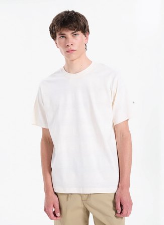 Jack & Jones Bej Erkek Relaxed T-Shirt 12295200 JORRIVIERA BLANK TEE CNECK
