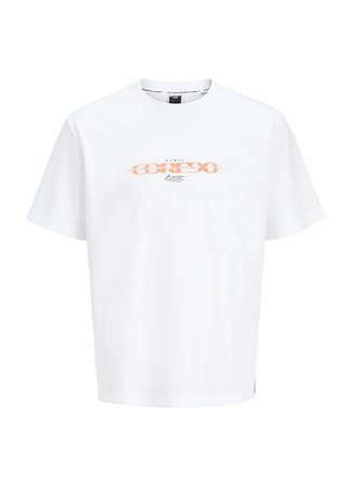 Jack & Jones Beyaz Erkek Rahat T-Shirt 12294978 JCOFUSION BRANDING CNECK