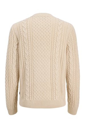 Jack & Jones Erkek Jprblucallum Bisiklet Yaka Pamuklu Örme Kazak 12299945 Krem